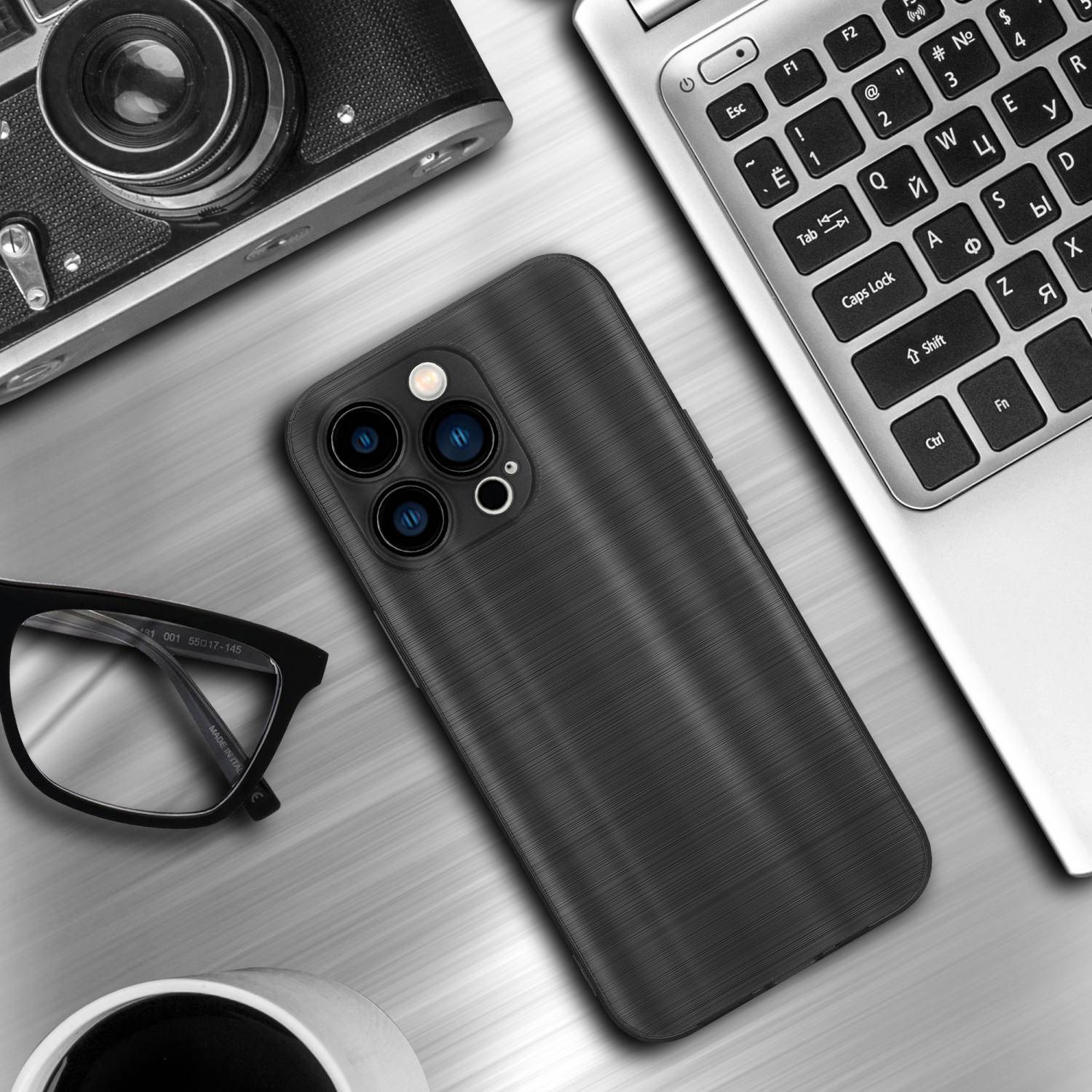 Cadorabo Hülle für Apple iPhone 14 PRO MAX Schutz Hülle in Schwarz Handyhülle TPU Silikon Etui Case-3