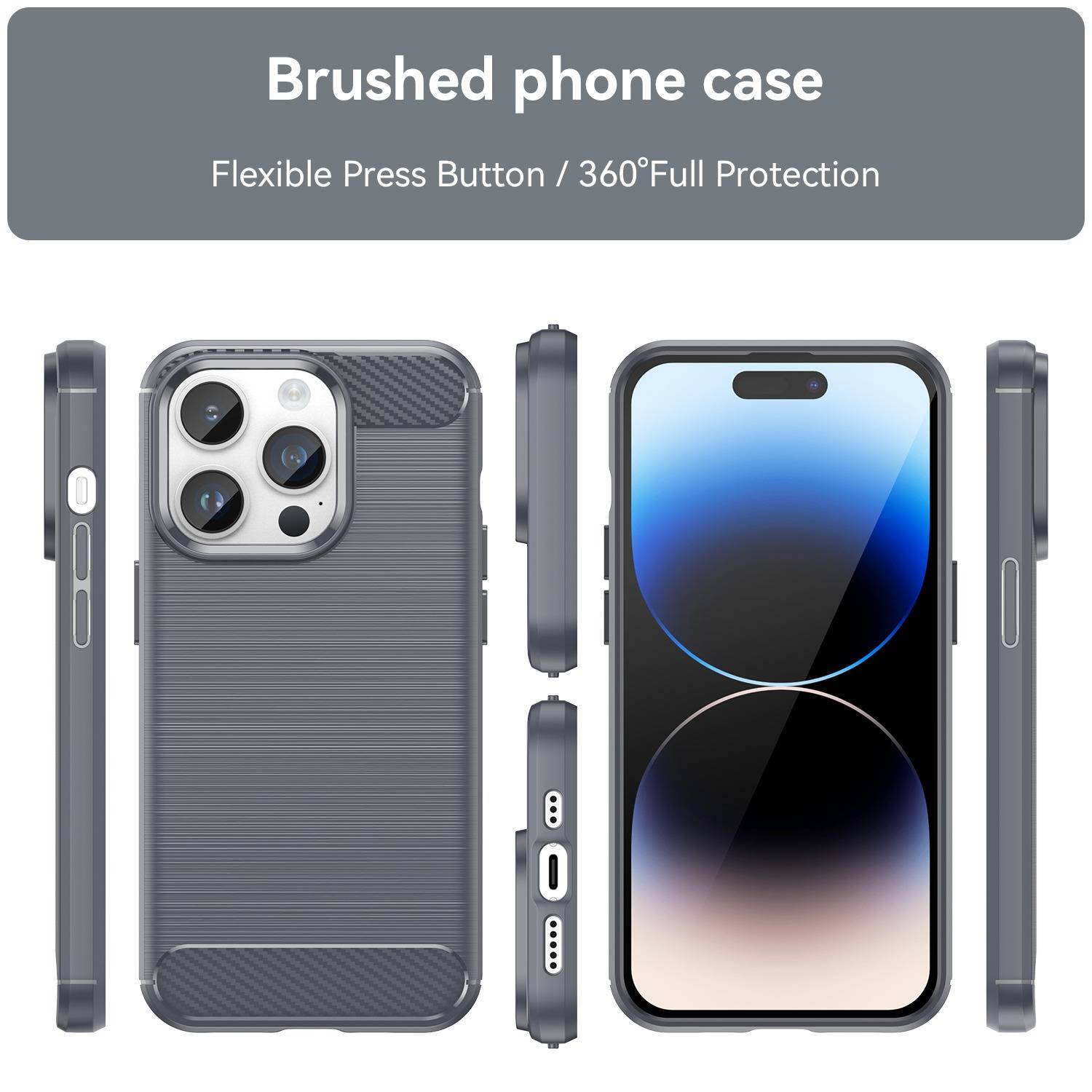 Cadorabo Hülle für Apple iPhone 14 PRO in Grau Schutzhülle TPU Case Cover Etui Handyhülle-2
