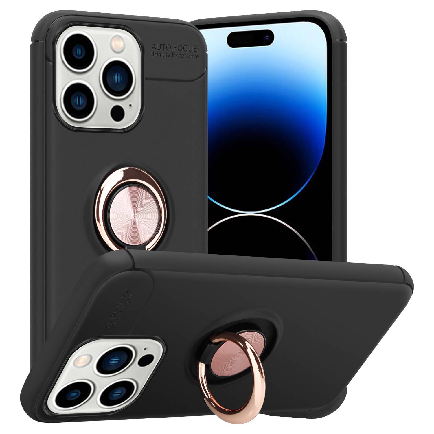 Cadorabo Schutzhülle für Apple iPhone 14 PRO Hülle in schwarz Handyhülle Etui Cover Case Silikon TPU-0