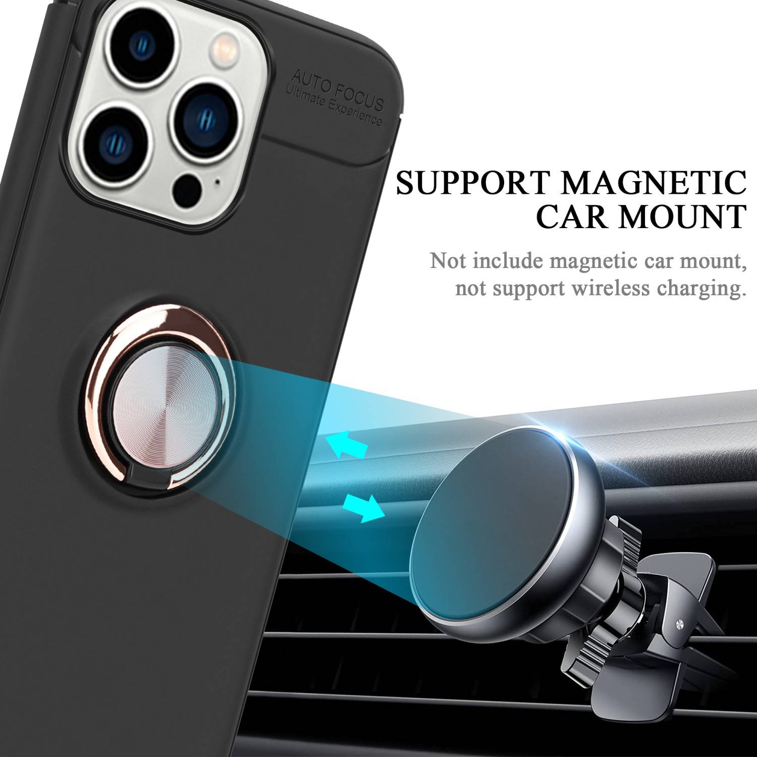Cadorabo Schutzhülle für Apple iPhone 14 PRO Hülle in schwarz Handyhülle Etui Cover Case Silikon TPU-3
