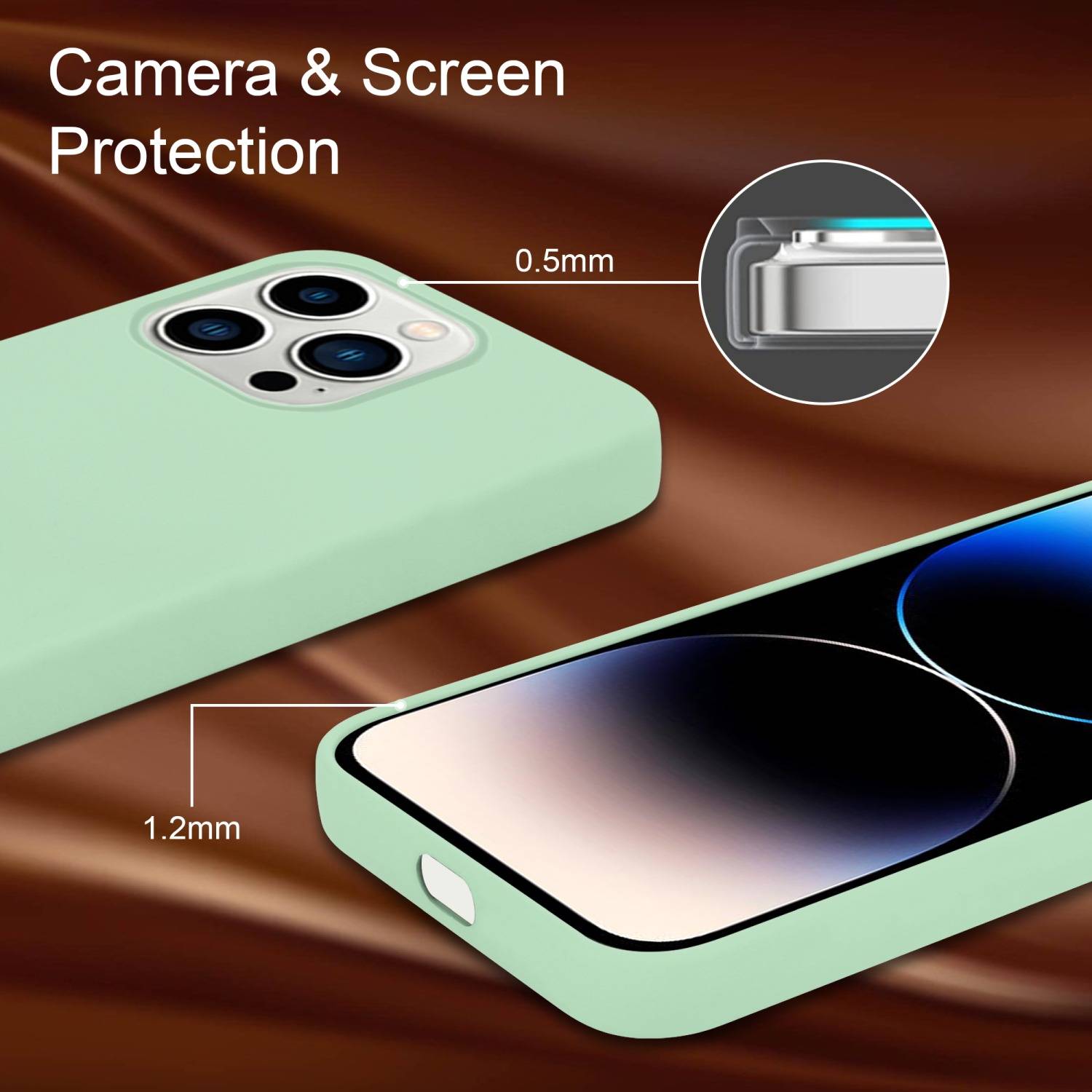 Cadorabo Schutzhülle für Apple iPhone 14 PRO MAX Hülle in Grün Handyhülle Case Cover TPU Etui-2