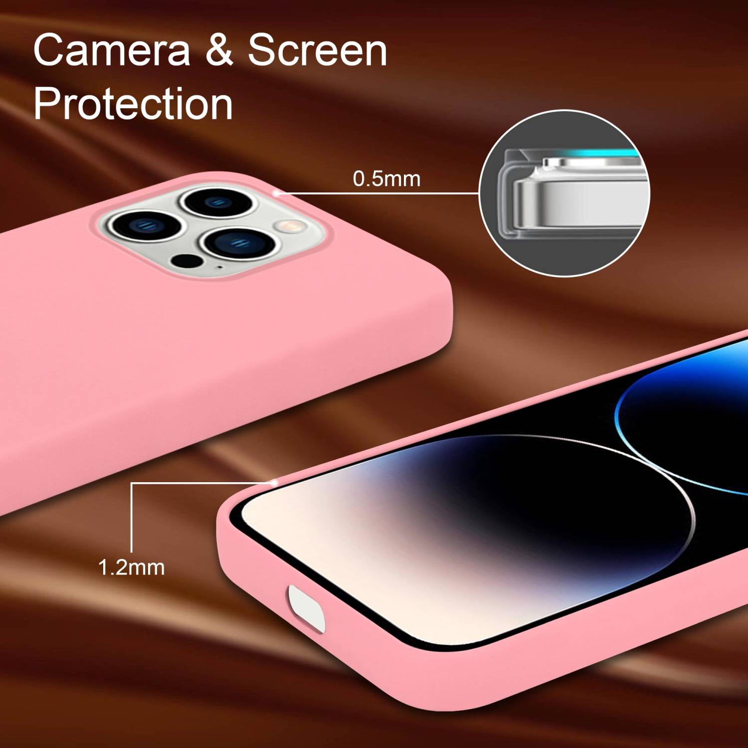 Cadorabo Schutzhülle für Apple iPhone 14 PRO MAX Hülle in Rosa Handyhülle Case Cover TPU Etui-2