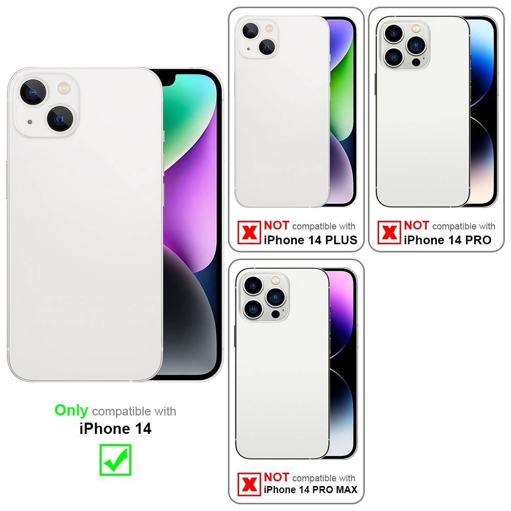Cadorabo 3x Panzer Folie für Apple iPhone 14 Schutzfolie in Transparent Folie Tempered Display-Schutzglas-3