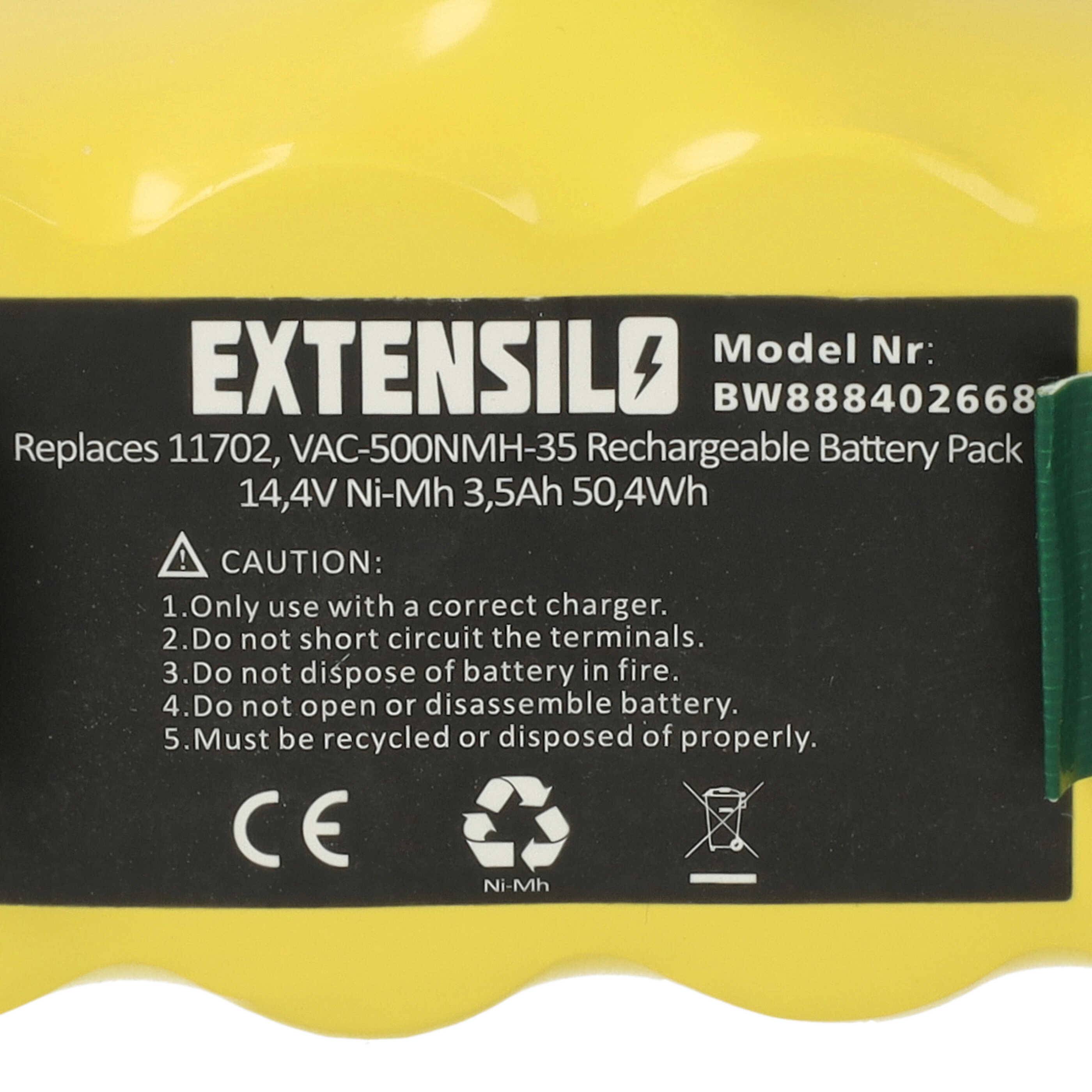 EXTENSILO Akku kompatibel mit Klarstein Cleanfriend Veluce R290 Saugroboter (3500 mAh, 14,4 V, NiMH)-4