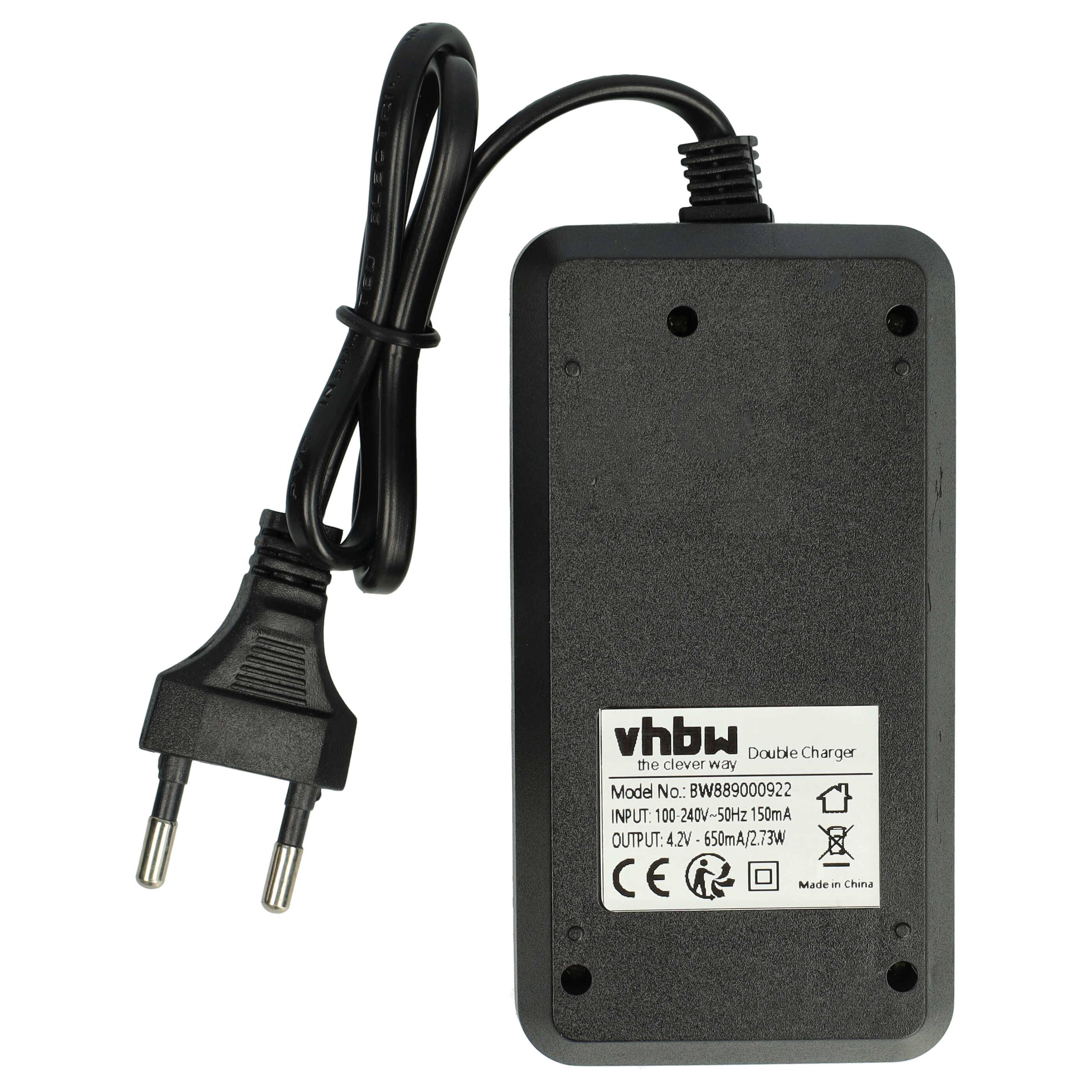 vhbw 2-Fach Akku-Ladegerät kompatibel mit Loongtotem (OEM) Li-Ion-Akkuzellen, Haushaltsbatterien-1