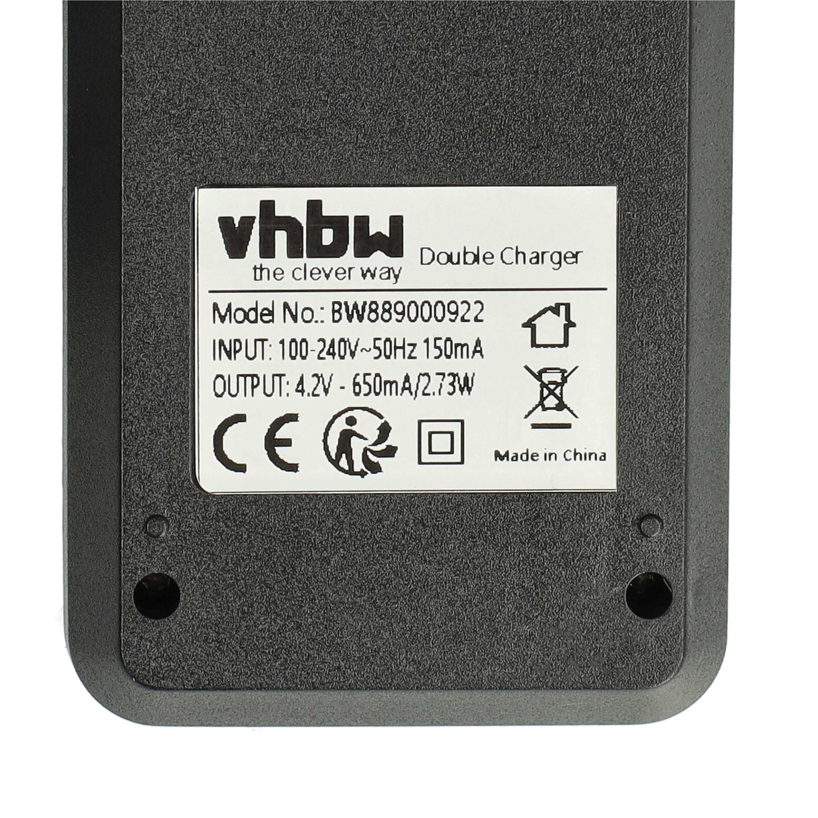vhbw 2-Fach Akku-Ladegerät kompatibel mit Loongtotem (OEM) Li-Ion-Akkuzellen, Haushaltsbatterien-4