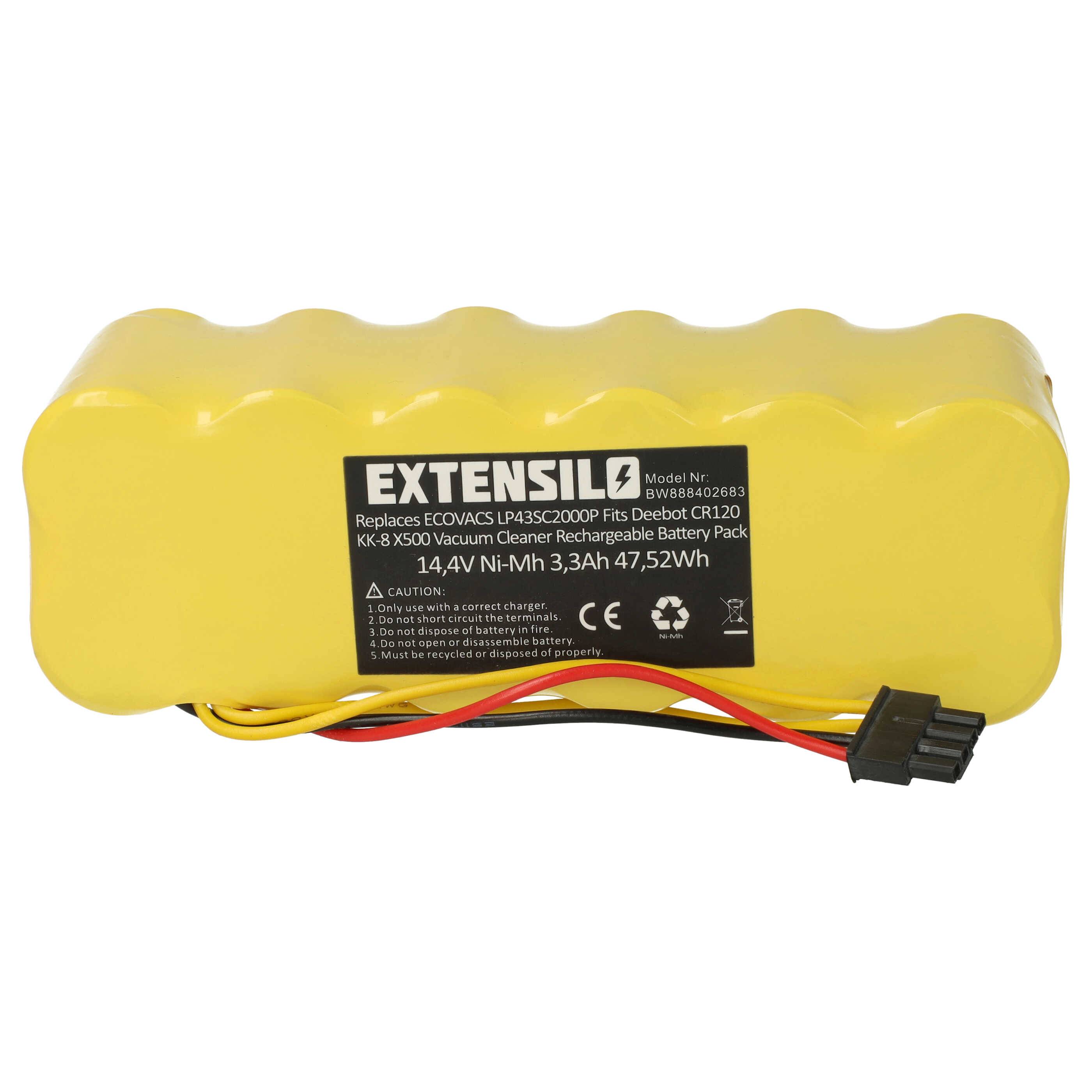EXTENSILO Akku kompatibel mit Sichler PCR-2000 | NC-5725-919, PCR-3550UV Staubsauger (3300 mAh, 14,4 V, NiMH)-0