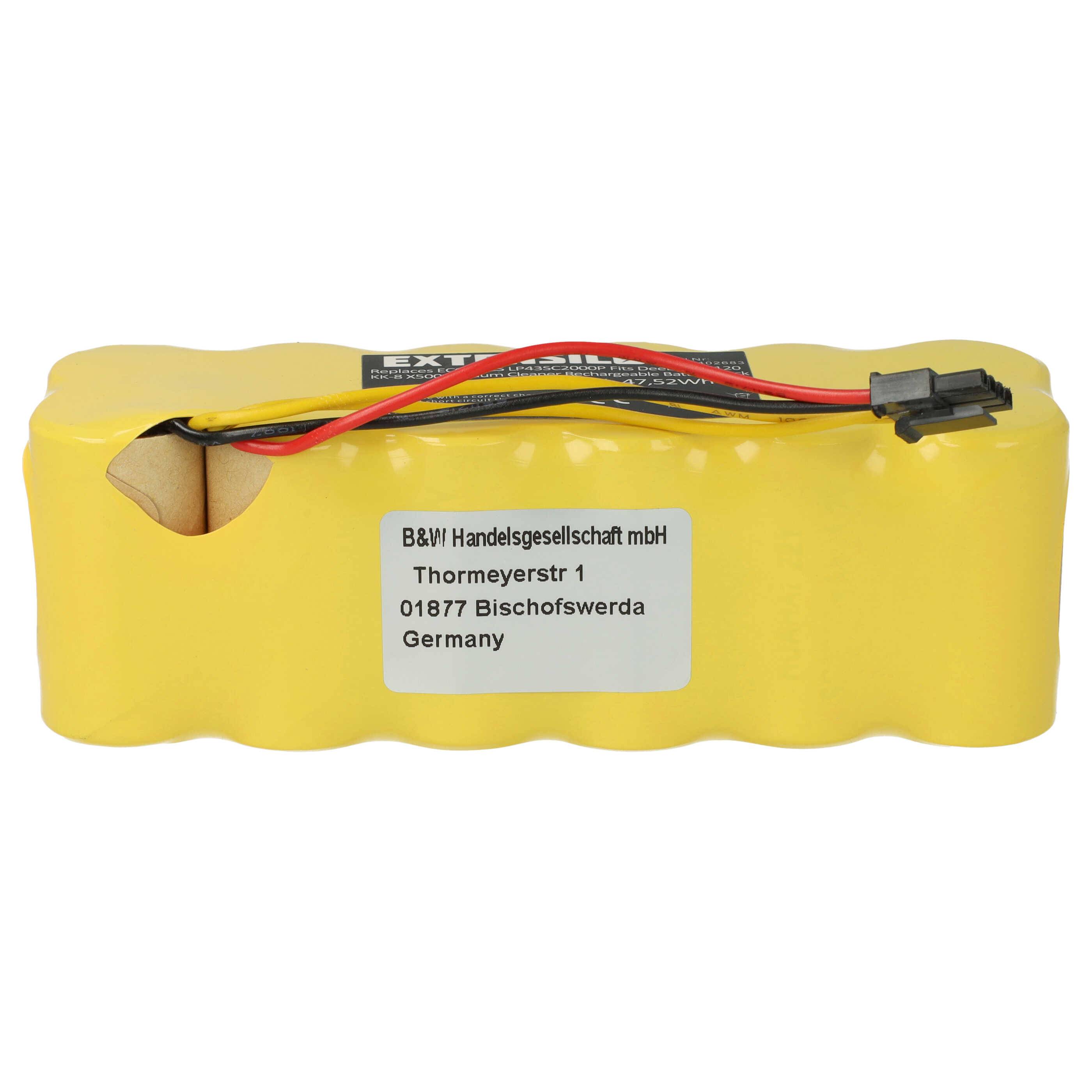 EXTENSILO Akku kompatibel mit Sichler PCR-2000 | NC-5725-919, PCR-3550UV Staubsauger (3300 mAh, 14,4 V, NiMH)-1
