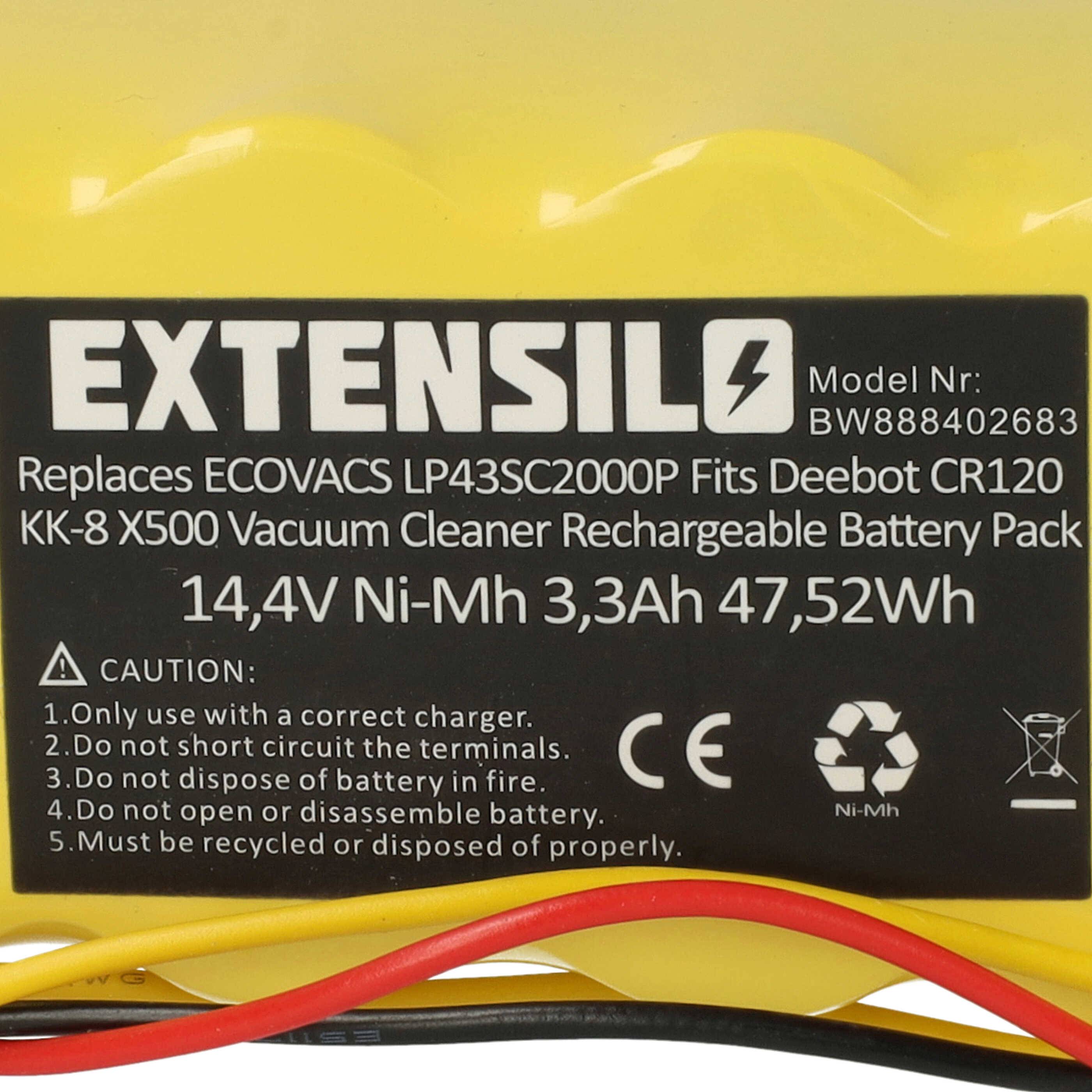 EXTENSILO Akku kompatibel mit Sichler PCR-2000 | NC-5725-919, PCR-3550UV Staubsauger (3300 mAh, 14,4 V, NiMH)-4