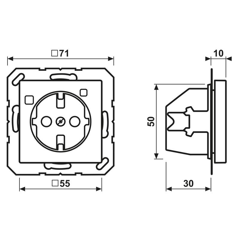 Jung FI-SCHUKO-Steckdose A 5520.30 AL-1
