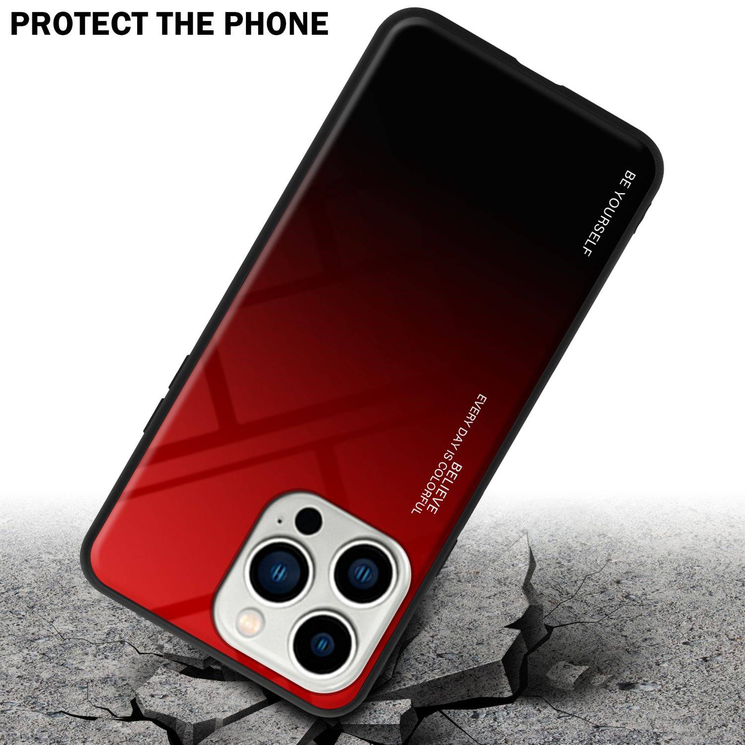 Cadorabo Hülle für Apple iPhone 14 PRO Schutz Hülle in Schwarz Handyhülle TPU Etui Cover Case Tempered Glas-3