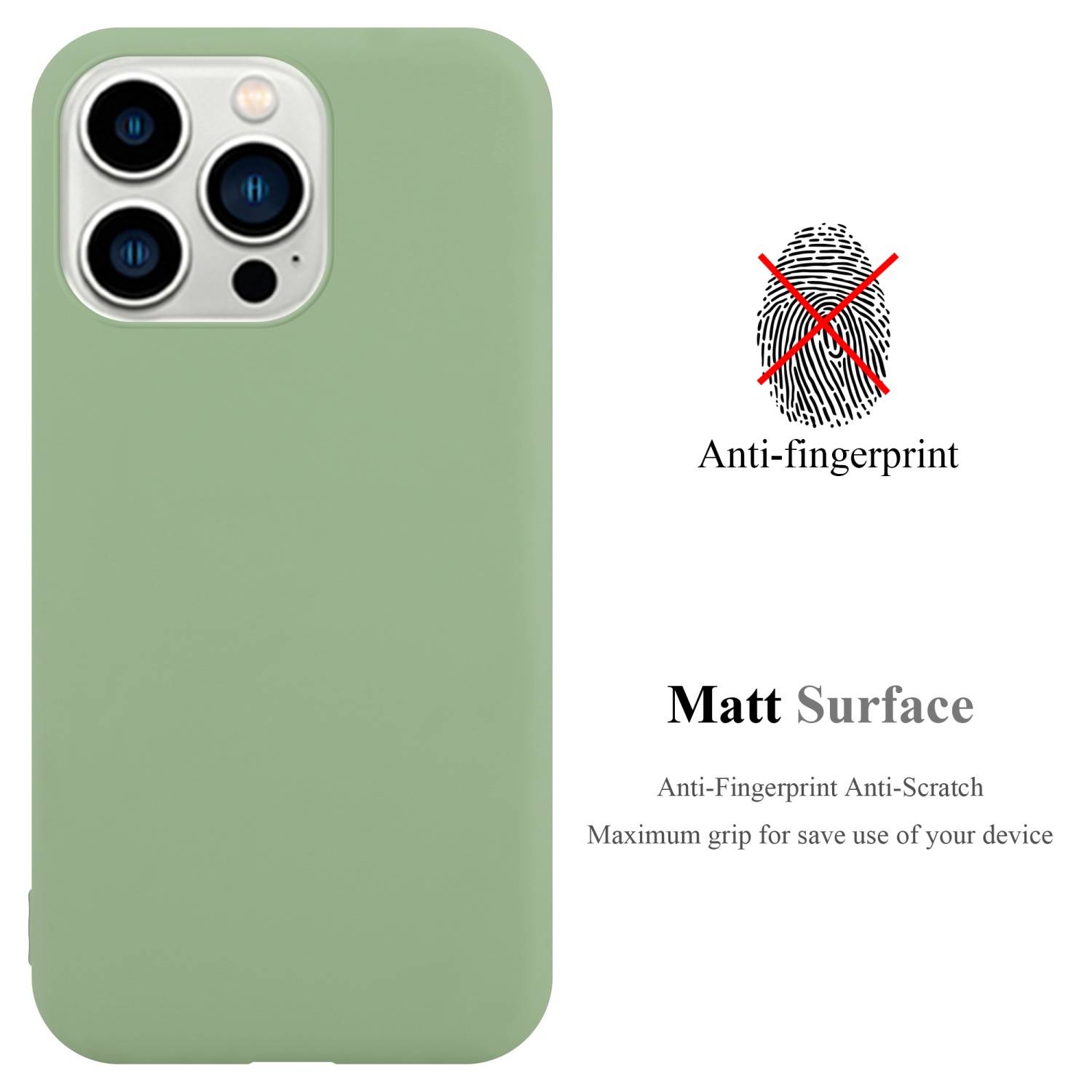 Cadorabo Hülle für Apple iPhone 14 PRO MAX Schutzhülle in Grün Handyhülle TPU Silikon Etui Case Cover-1