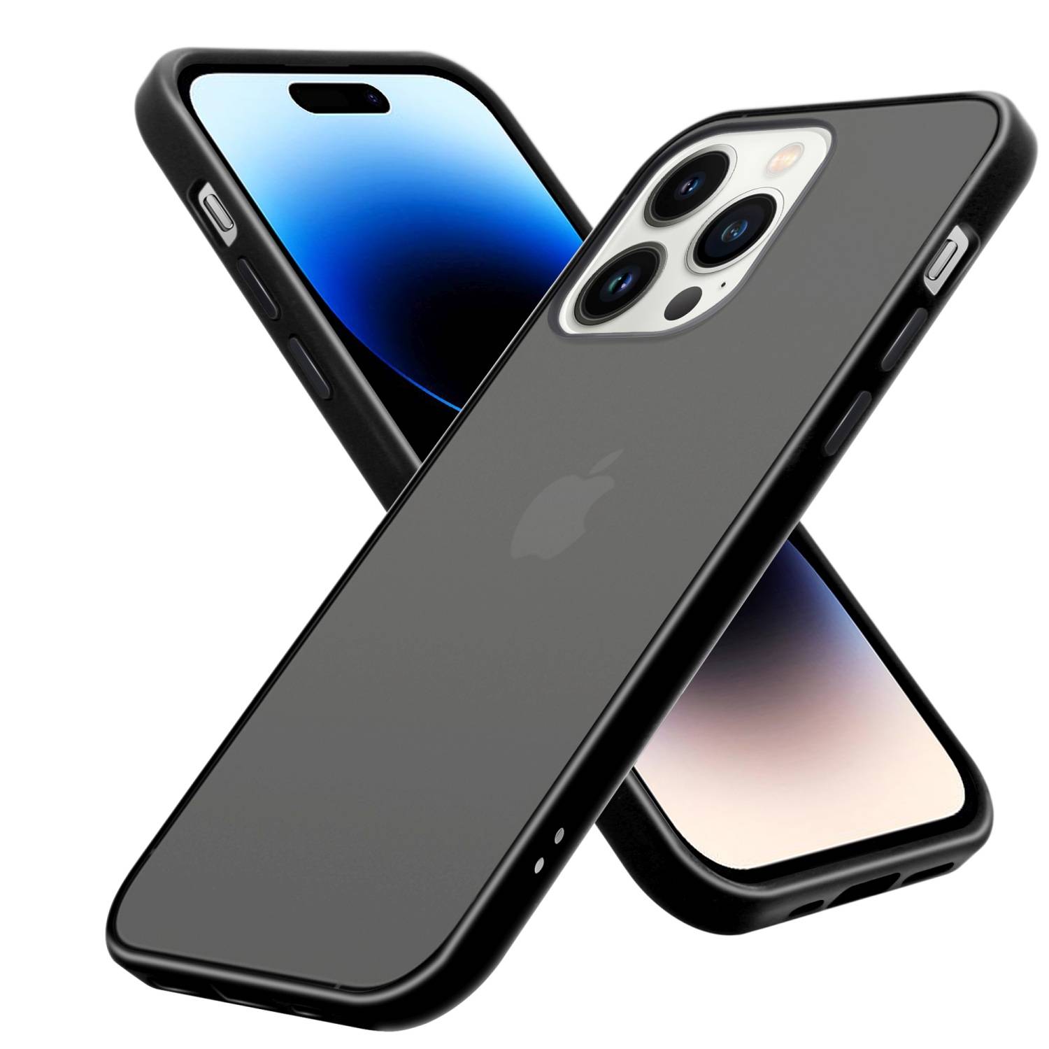 Cadorabo Hülle für Apple iPhone 14 PRO MAX Schutz Hülle in Schwarz Handyhülle Hybrid Schutzhülle Etui TPU Silikon-0