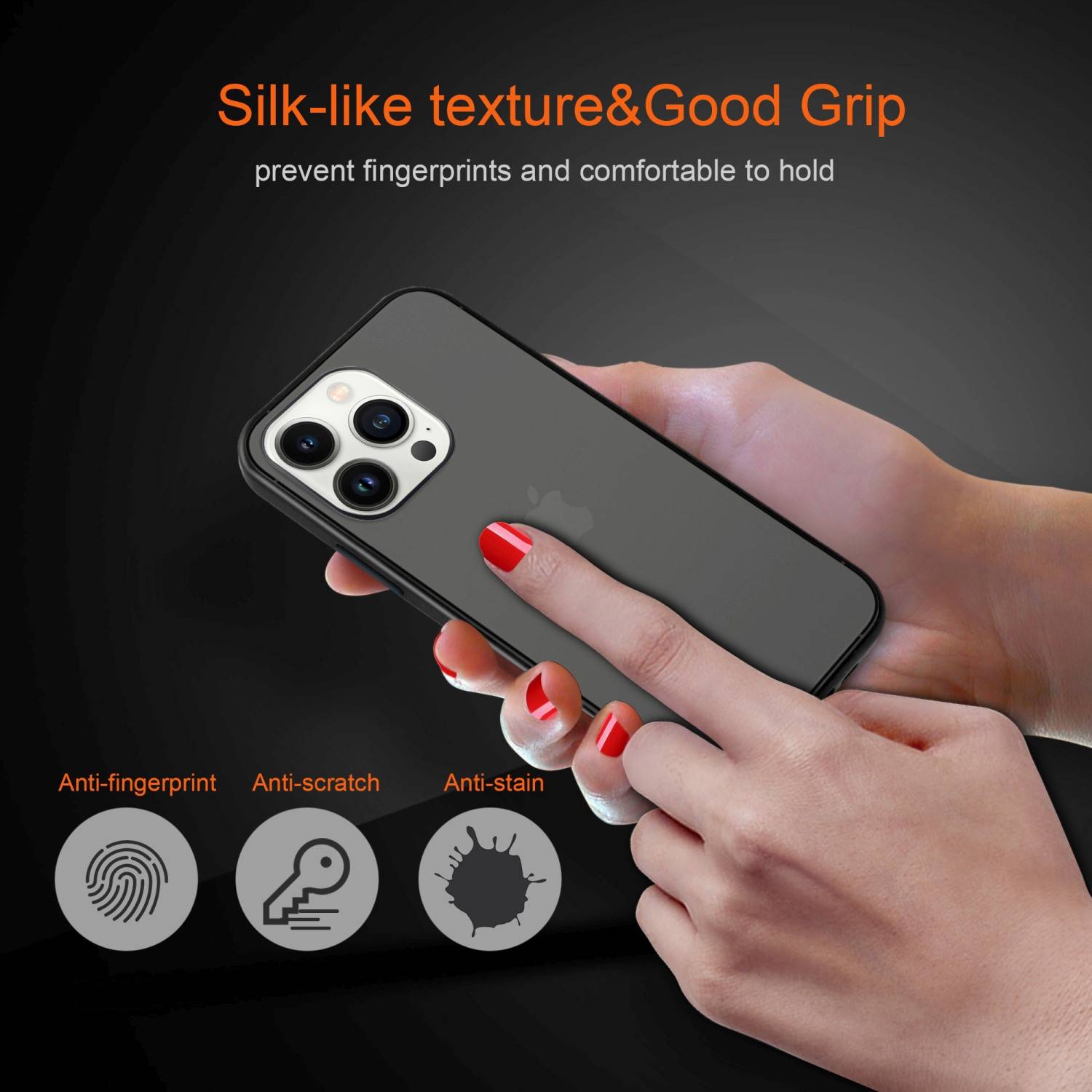 Cadorabo Hülle für Apple iPhone 14 PRO MAX Schutz Hülle in Schwarz Handyhülle Hybrid Schutzhülle Etui TPU Silikon-1
