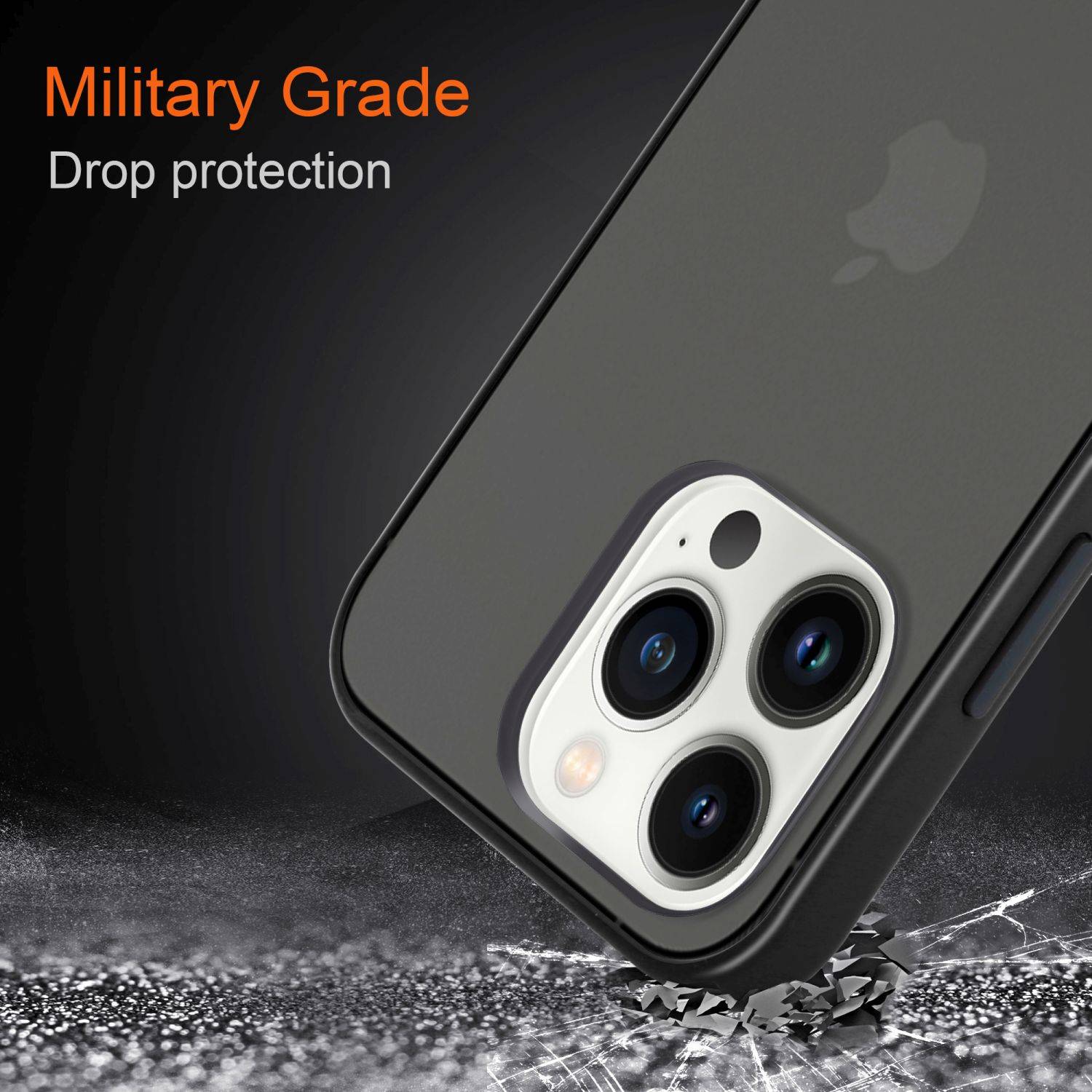 Cadorabo Hülle für Apple iPhone 14 PRO MAX Schutz Hülle in Schwarz Handyhülle Hybrid Schutzhülle Etui TPU Silikon-3