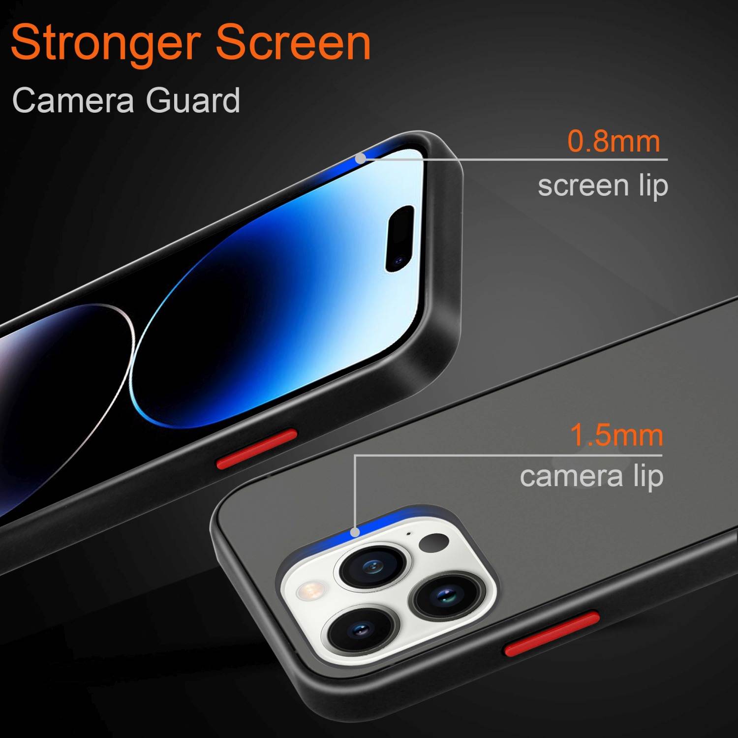 Cadorabo Hülle für Apple iPhone 14 PRO Schutz Hülle in Transparent Handyhülle Hybrid Schutzhülle Etui TPU Silikon-3