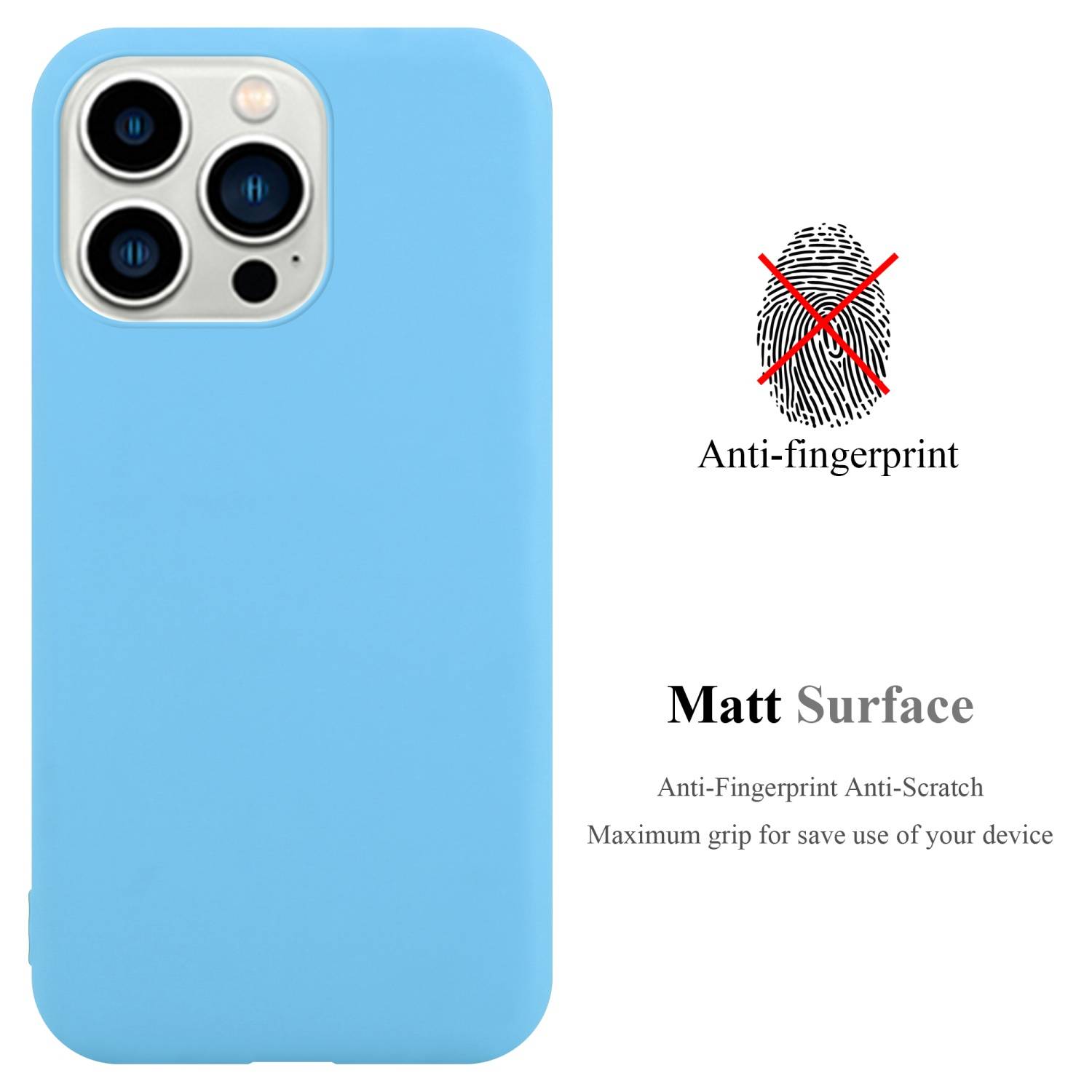 Cadorabo Hülle für Apple iPhone 14 PRO Schutzhülle in Blau Handyhülle TPU Silikon Etui Case Cover-2