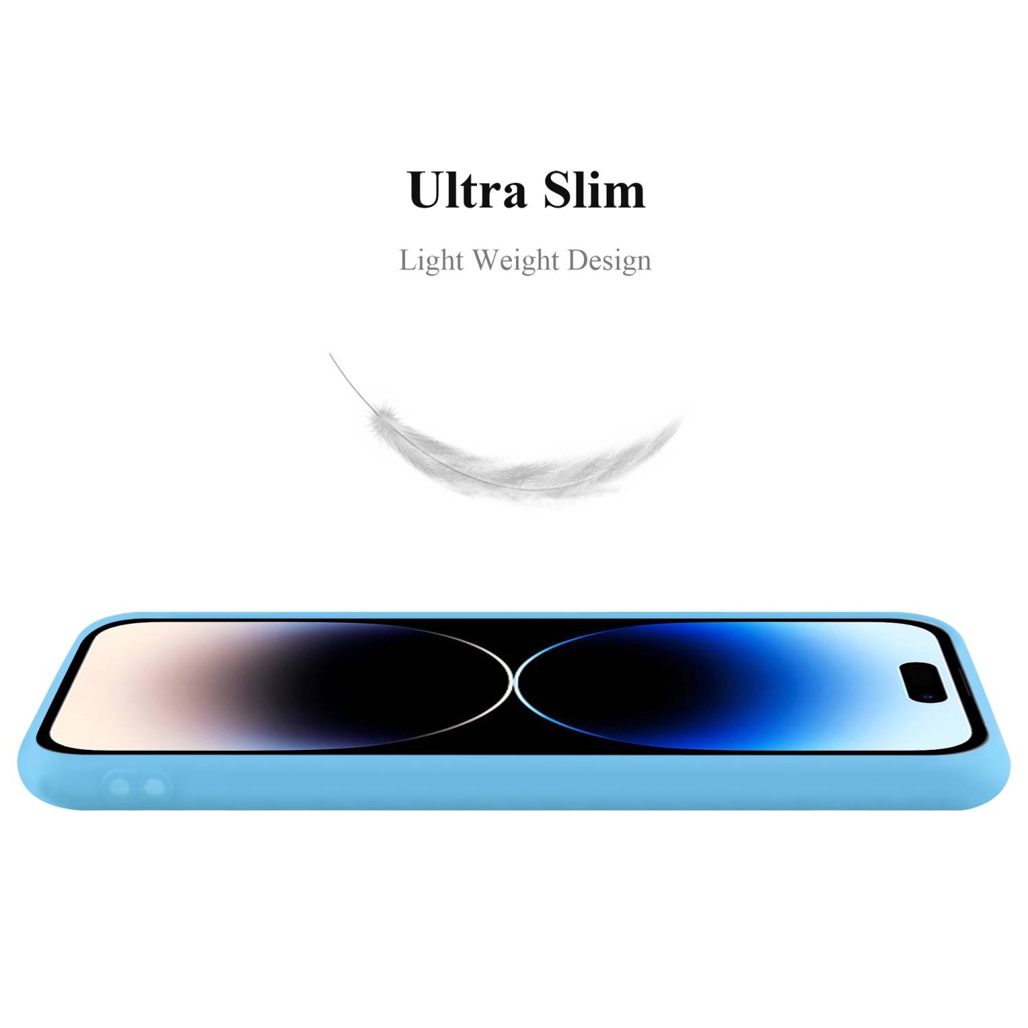 Cadorabo Hülle für Apple iPhone 14 PRO Schutzhülle in Blau Handyhülle TPU Silikon Etui Case Cover-3