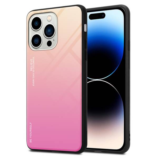 Cadorabo Hülle für Apple iPhone 14 PRO MAX Schutz Hülle in Schwarz Handyhülle TPU Etui Cover Case Tempered Glas