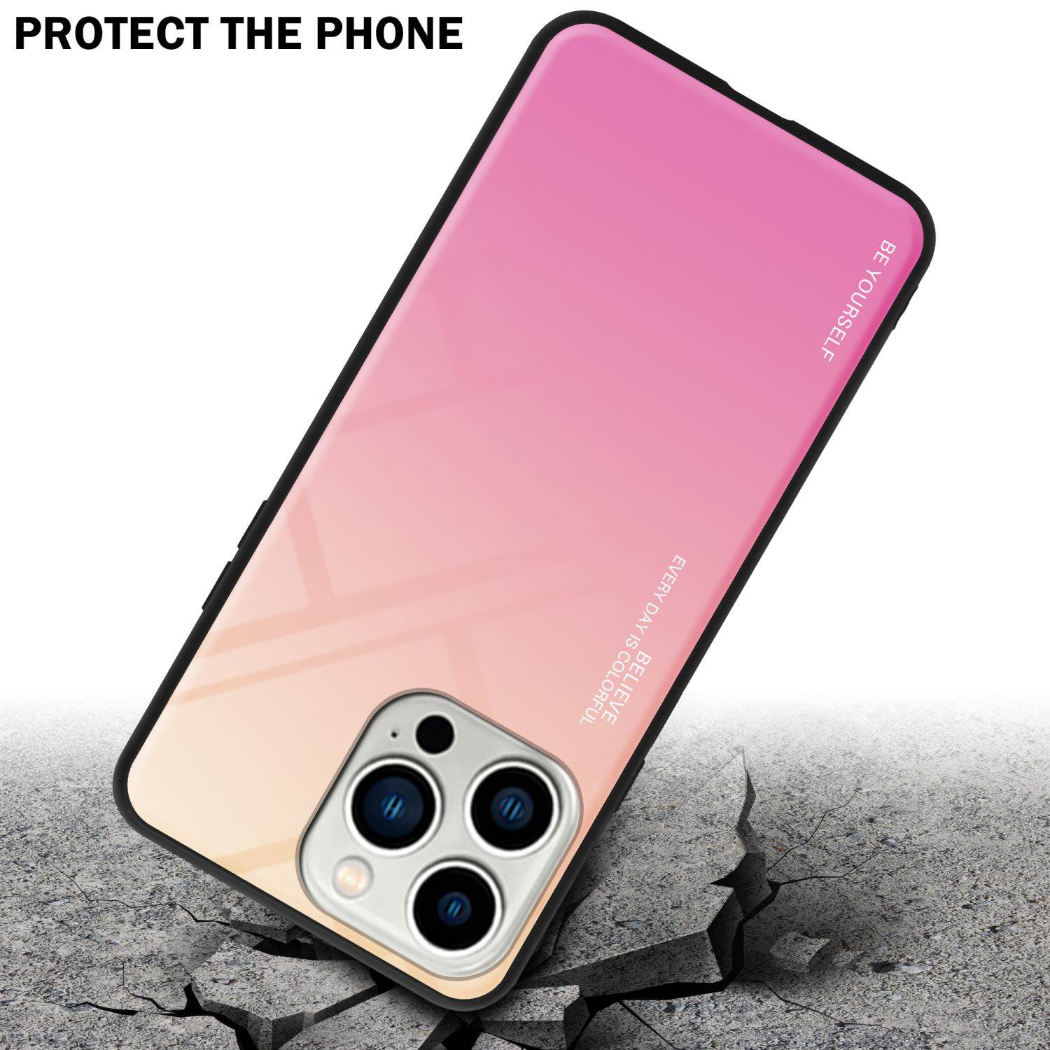Cadorabo Hülle für Apple iPhone 14 PRO MAX Schutz Hülle in Schwarz Handyhülle TPU Etui Cover Case Tempered Glas-2