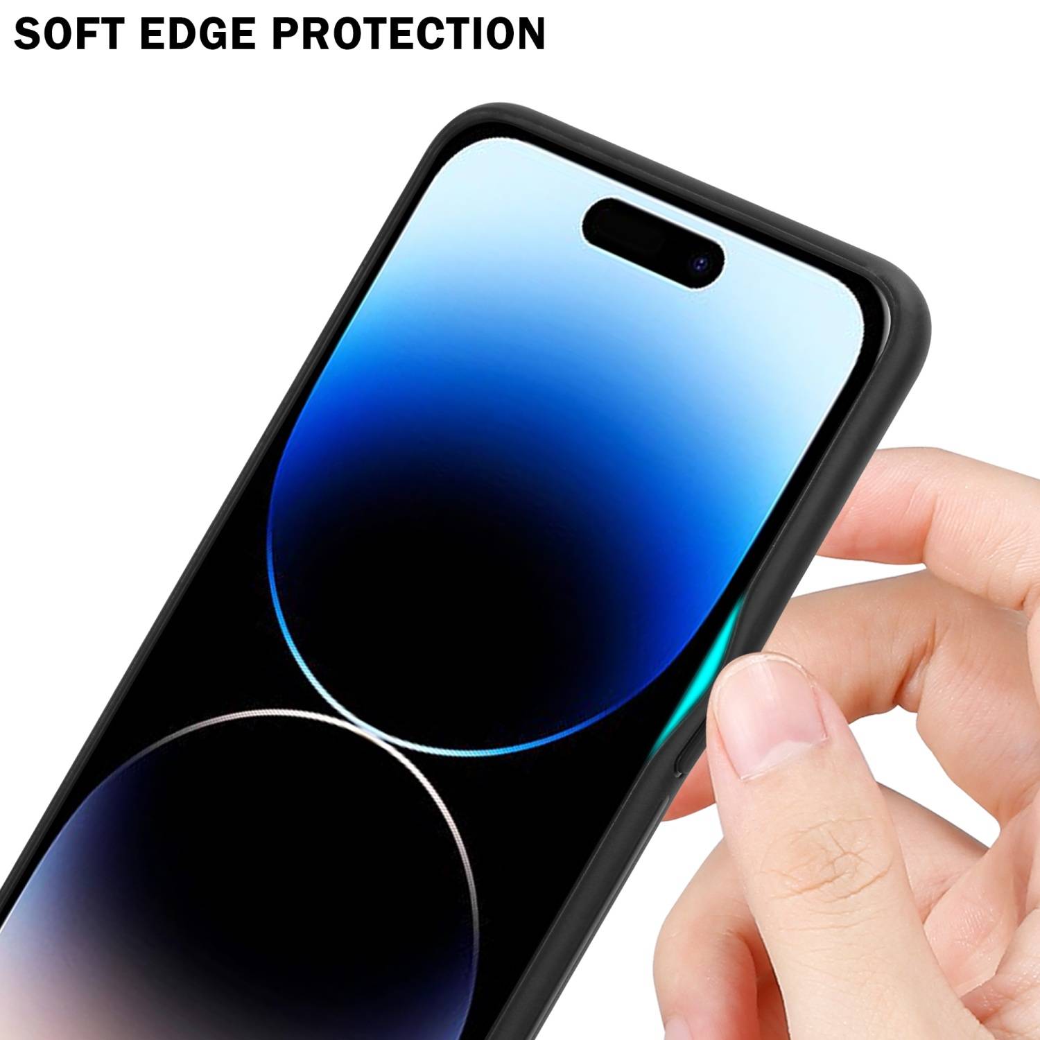 Cadorabo Hülle für Apple iPhone 14 PRO MAX Schutz Hülle in Schwarz Handyhülle TPU Etui Cover Case Tempered Glas-3