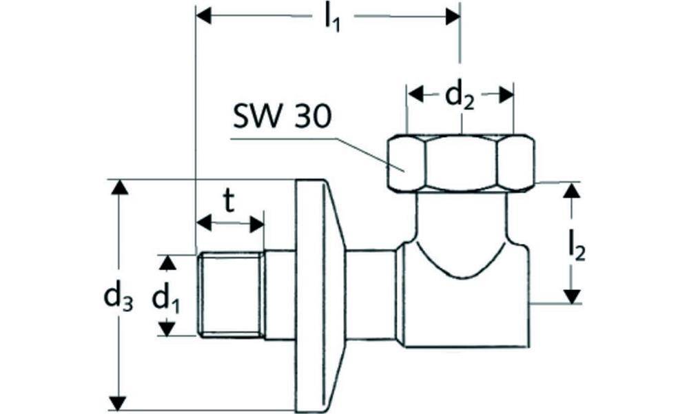 SCHELL Wasserzähler-Anschlussbogen verst Ab 1/2Zollx3/4Zoll ÜM m-1