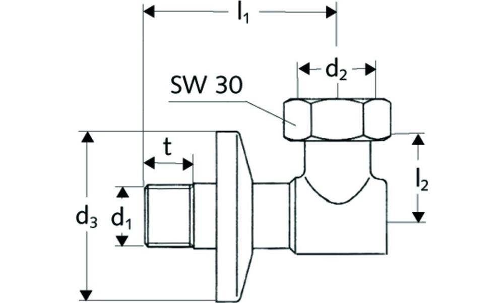 SCHELL Wasserzähler-Anschlussbogen verst Ab 1/2Zollx3/4Zoll ÜM m-3