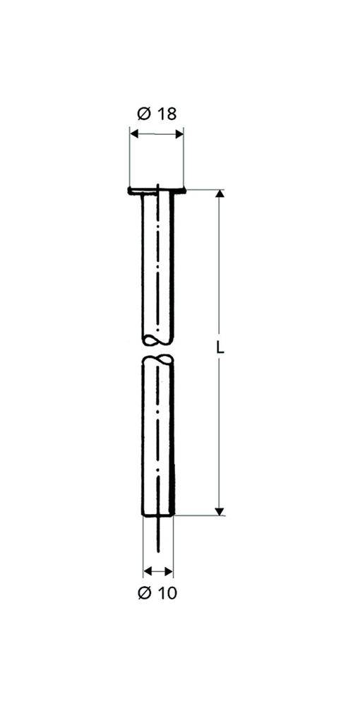 Schell Kupferrohr 10 mm für 1/2Zoll, Bördel 18mm, chrom 300mm-2