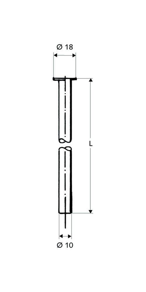 Schell Kupferrohr 10 mm für 1/2Zoll, Bördel 18mm, chrom 300mm-3