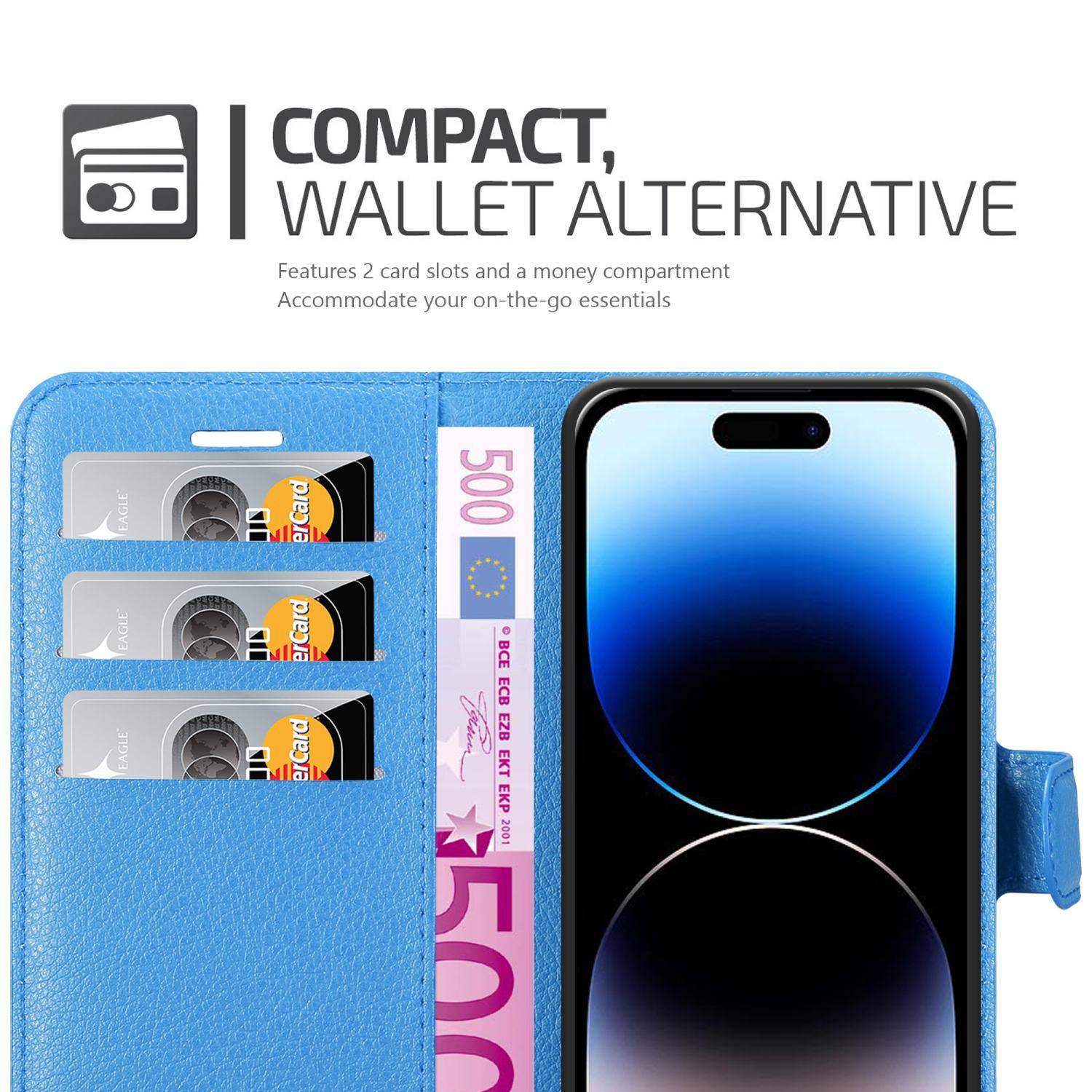 Cadorabo Hülle für Apple iPhone 14 PRO MAX Schutz Hülle in Blau Handyhülle Etui Case Cover Magnetverschluss-2