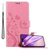 Cadorabo Hülle für Apple iPhone 14 PRO Schutz Hülle in Rosa Schutzhülle Handy Hülle Etui Case Blumen Flower