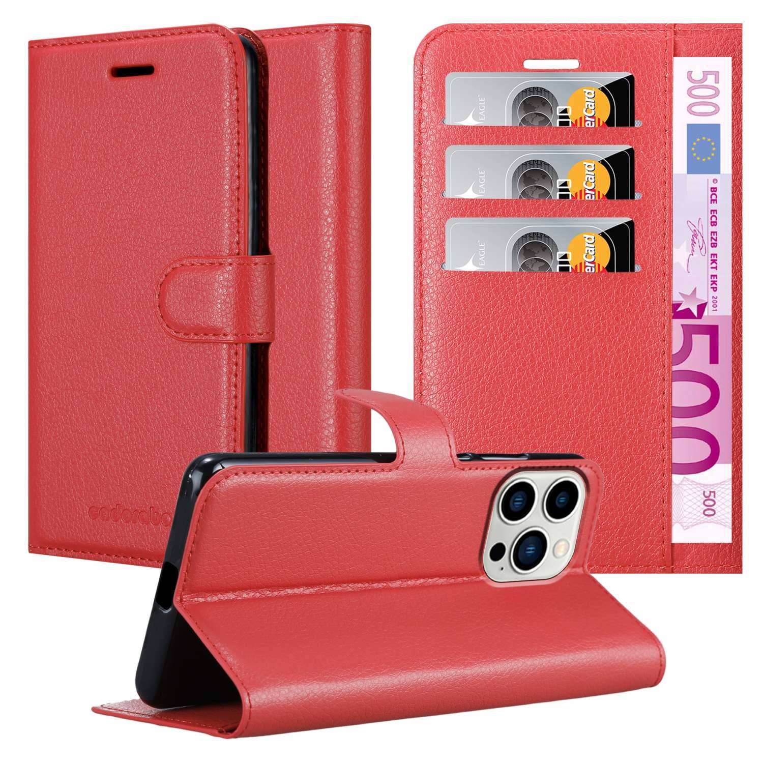 Cadorabo Hülle für Apple iPhone 14 PRO MAX Schutz Hülle in Rot Handyhülle Etui Case Cover Magnetverschluss-0