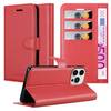 Cadorabo Hülle für Apple iPhone 14 PRO Schutz Hülle in Rot Handyhülle Etui Case Cover Magnetverschluss