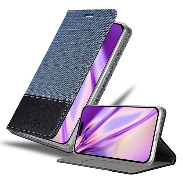 Cadorabo Hülle für Apple iPhone 14 PRO MAX Schutzhülle in Blau Handy Hülle Etui Book Case Cover
