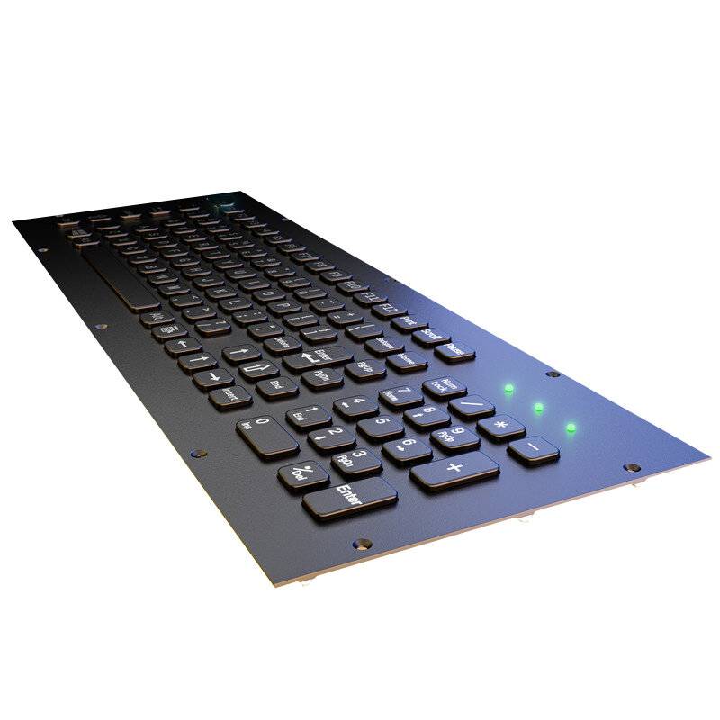 Preisbild für Industrie Tastatur Keyboard ISO-DE Layout Stahl 430mmx159mm IP65 kabelgebunden schwarz