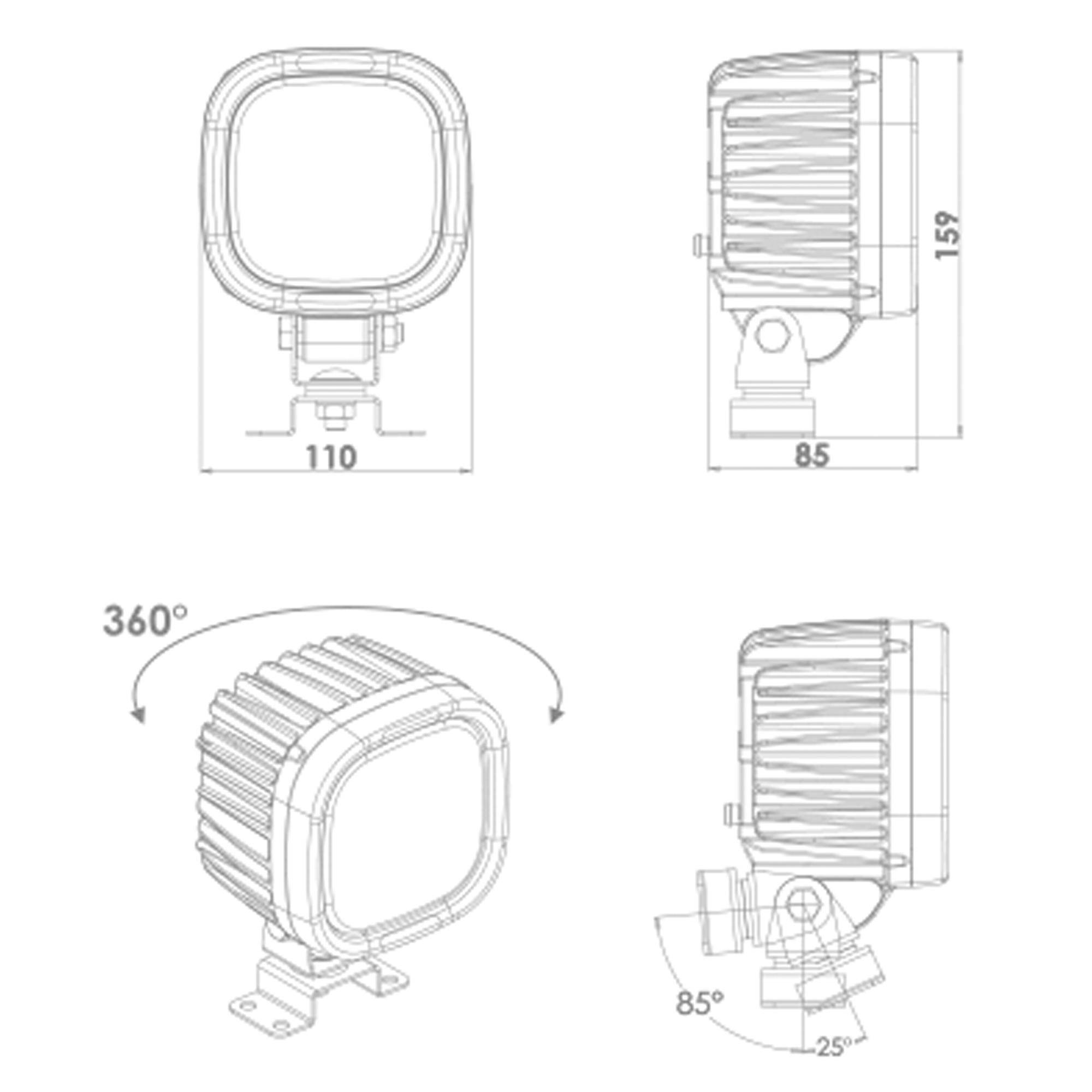 62W LED Arbeitsscheinwerfer 5400lm "focus"-1