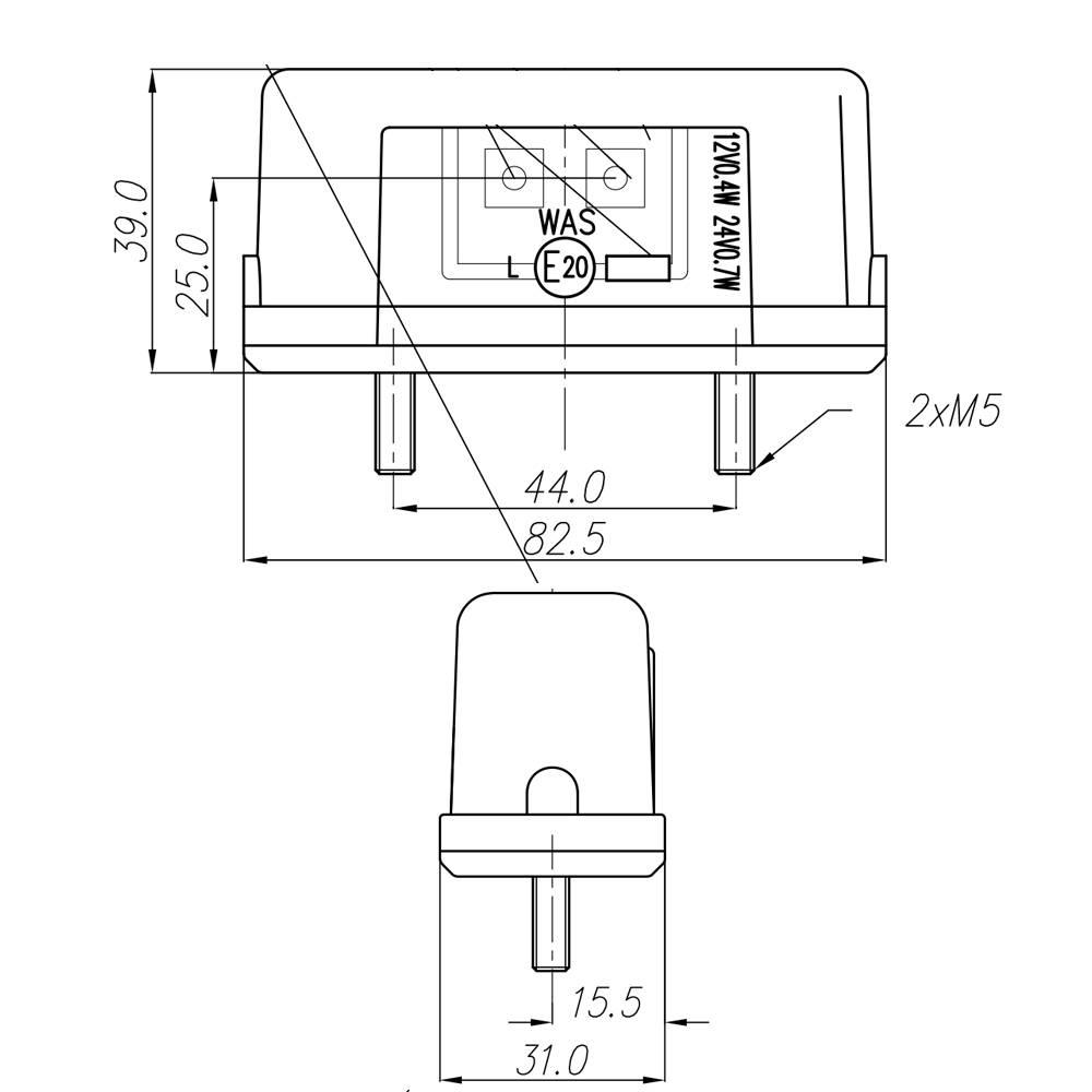 Kennzeichenleuchte - inkl. Heckleuchte - 44mm-3