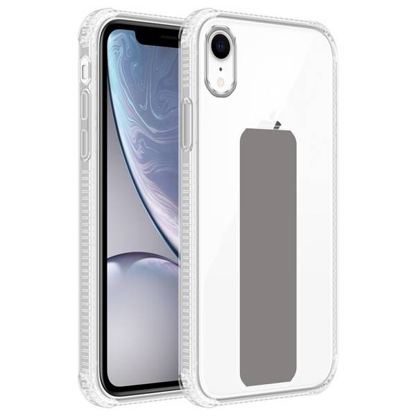 Cadorabo Schutzhülle für Apple iPhone XR Hülle in Grau Etui TPU Silikon Case Cover Standfunktion