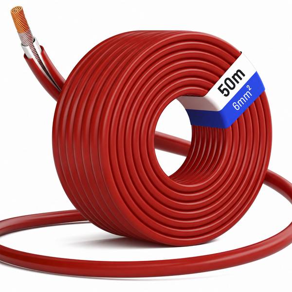 hb-digital Solarkabel 50m PV Kabel 6mm2 H1Z2Z2-K für Solaranlagen rot