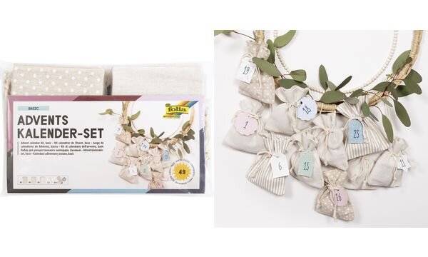folia Adventskalender-Set BASIC, Stoffbeutel, 49-teilig (57906609)