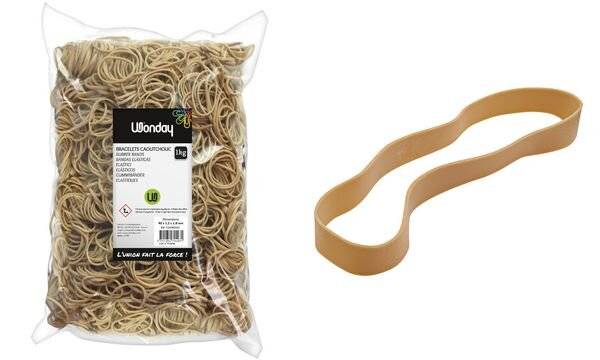 Wonday Gummibänder, natur, Breite: 5 mm, Großpackung-1