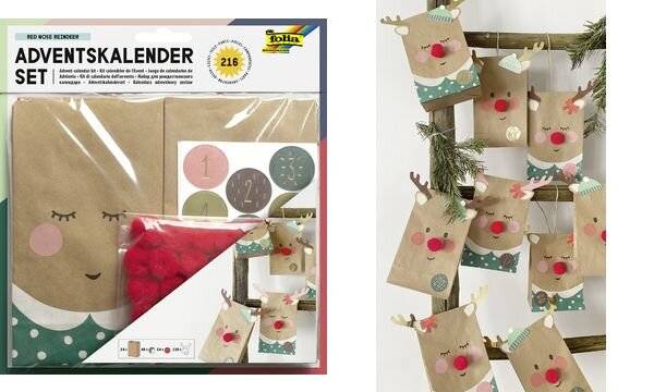 folia Adventskalender-Set RED NOSE REINDEER, 216-teilig (57907018)