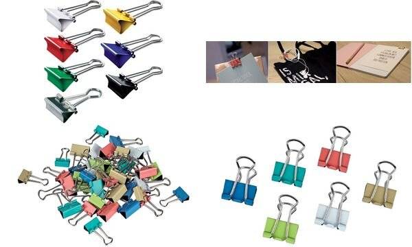 Foldbackklemmer Mauly SB-Verpackung verschiedene Größen colour mix VE=24 Stück-2