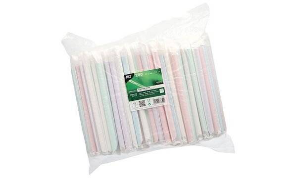 PAPSTAR Papier-Trinkhalm, 200 mm, farbig sortiert (6488852)-0