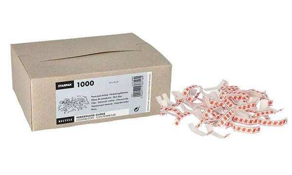 STARPAK Verschluss-Clips, Länge: 33 mm, rot/weiß (6488879)-1