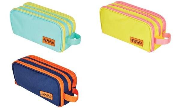 herlitz Doppel-Schlamper-Etui Uni, blau/orange (50043750)-0