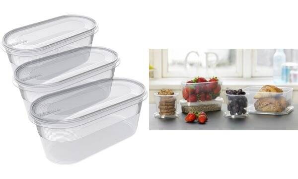 plast team Gefrierdosen-Set Helsinki, 0,8 Liter, 3er Set (63600380)
