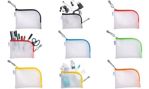 Universaltasche A6 19x14cm transparent/gelb-2