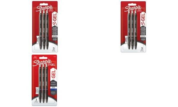 Sharpie Gelschreiber S-GEL, 0,7 mm, schwarz, 3er Blister (5050527)-0