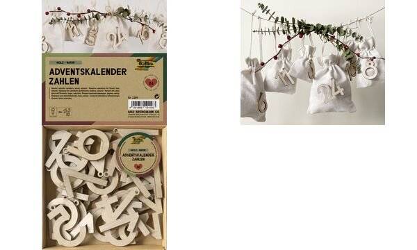 folia Adventskalender-Holzzahlen, natur (57907009)-0
